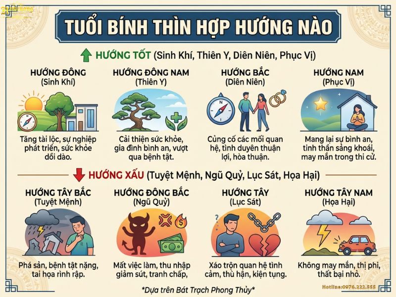 Xem tuổi Bính Thìn hợp hướng nào