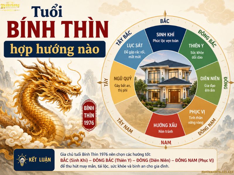 Tuổi Bính Thìn hợp hướng nào