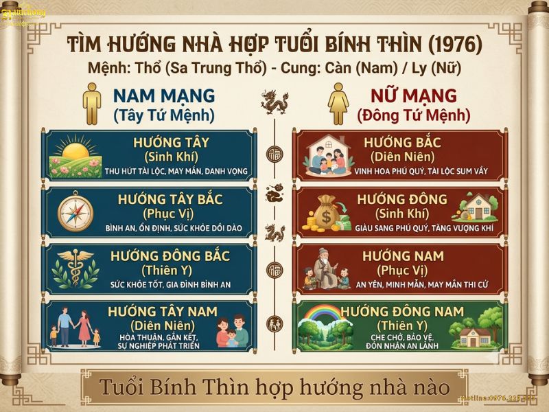 Tuổi Bính Thìn hợp hướng nào để xây nhà