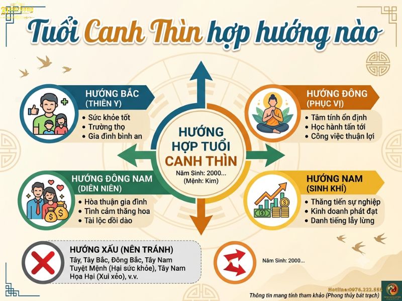 Tuổi Canh Thìn hợp hướng nào