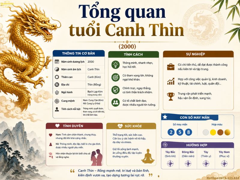 Tổng quan tuổi Canh Thìn 2000