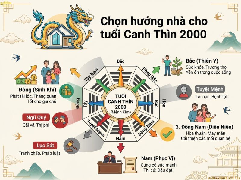 Tuổi Canh Thìn hợp hướng nào để làm nhà