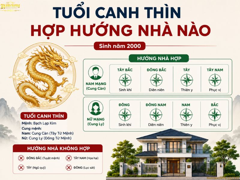Chọn hướng nhà cho gia chủ Canh Thìn
