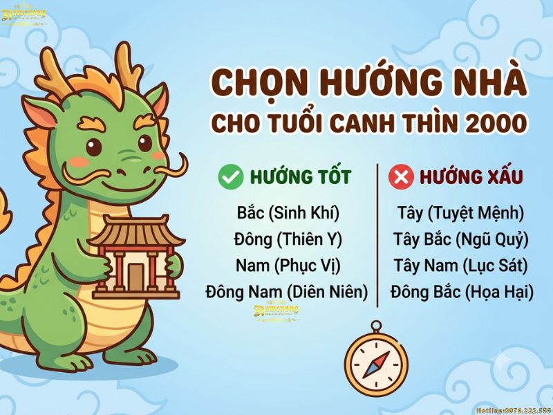 Xây nhà chuẩn phong thủy tuổi Canh Thìn hợp hướng nào