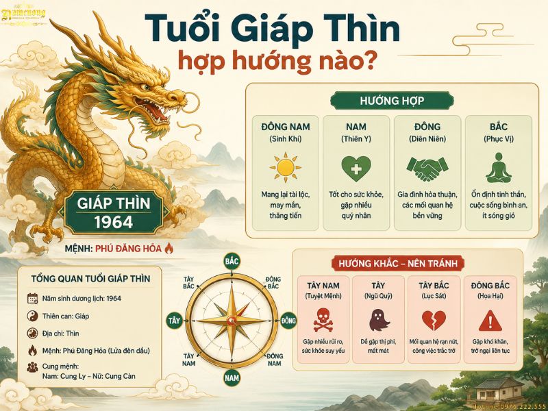 Tuổi Giáp Thìn hợp hướng nào