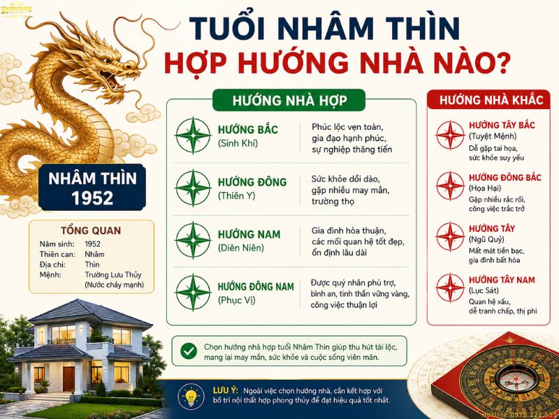 Tuổi Nhâm Thìn hợp hướng nào để xây nhà